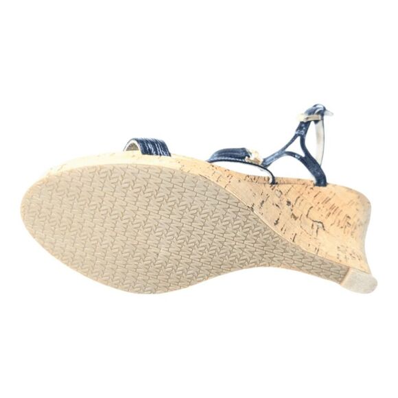 MICHAEL KORS Cicely Black Patent Leather Strappy Wedge Sandal Size 10 - Picture 7 of 7